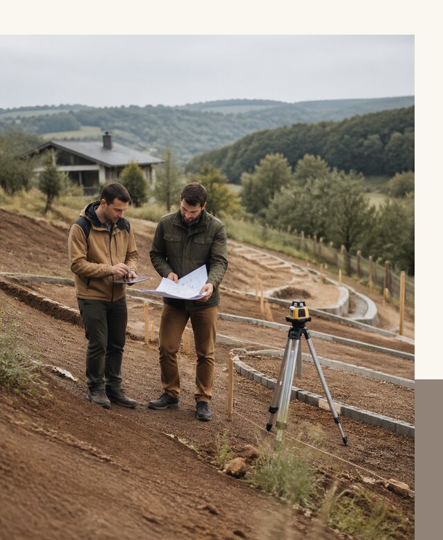Проектирование участка с уклоном в Омске под ключ